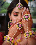 Customization: Any color combination available on request., Floral Jewelry Set for Bridal & Festive Occasions – Custom Color Options