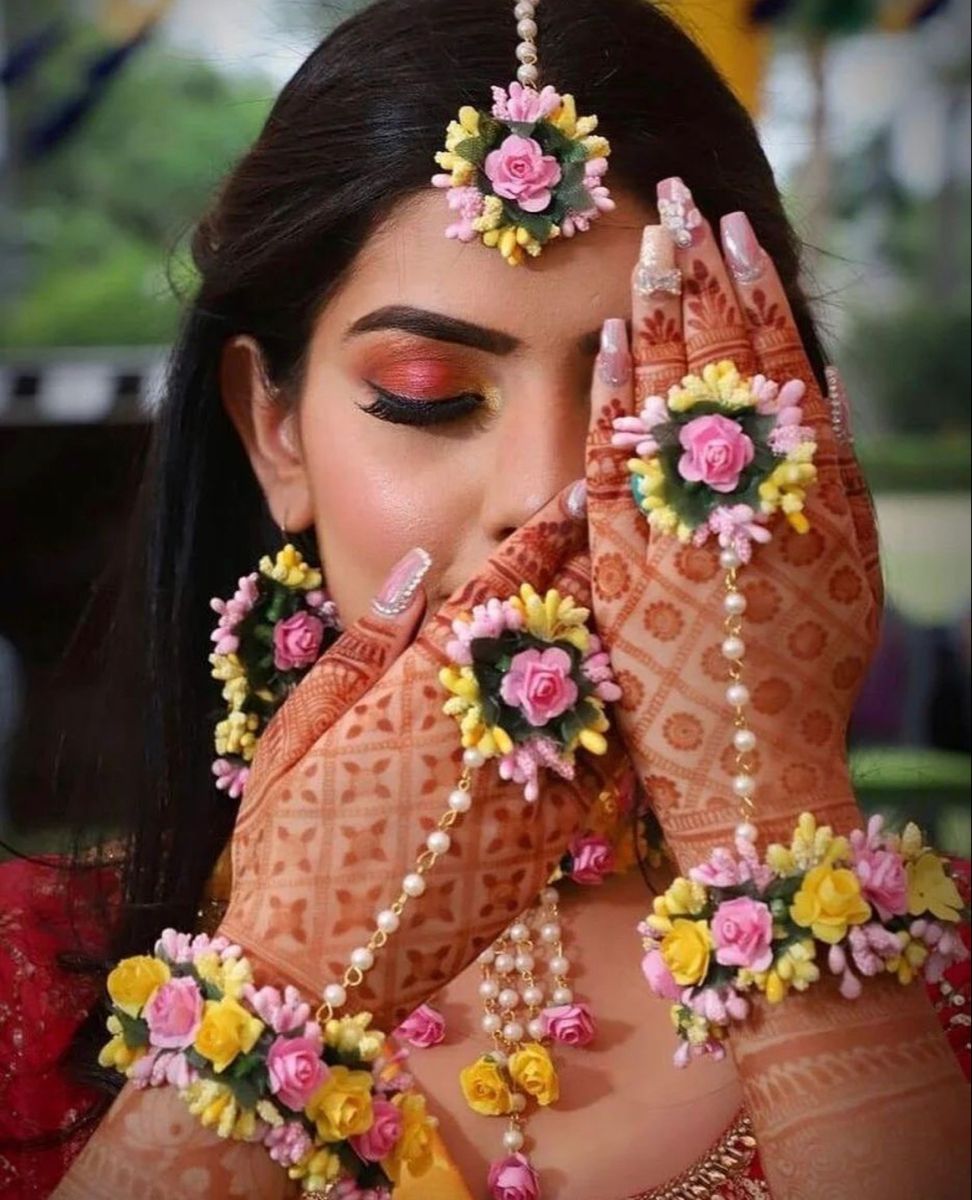 Customization: Any color combination available on request., Floral Jewelry Set for Bridal & Festive Occasions – Custom Color Options