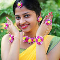 Customization: Any color combination available on request., Floral Jewelry Set for Bridal & Festive Occasions – Custom Color Options
