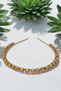 OMID Elegant Gold Rhinestone Headband for Women, Sparkling Yellow Crystal Hair Accessory, Wedding, Party, and Special Occasion Headpiece