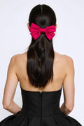 OMID, Girls Elegant Satin Bow Hair Clip – Soft Red, Handmade Hair Accessory for Kids & Toddlers