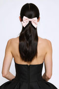 OMID, Girls Elegant Satin Bow Hair Clip – Soft Beige, Handmade Hair Accessory for Kids & Toddlers
