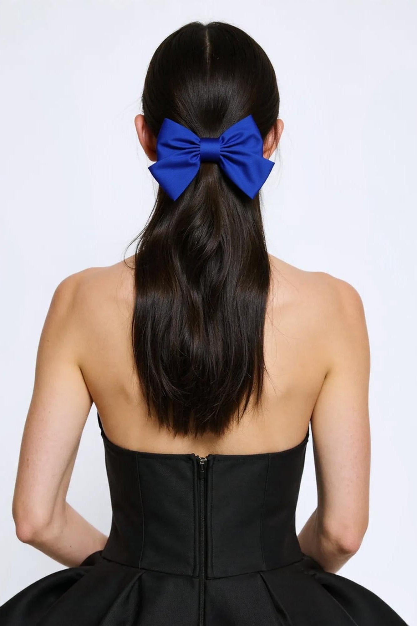 OMID, Girls Elegant Satin Bow Hair Clip – Soft Blue, Handmade Hair Accessory for Kids & Toddlers