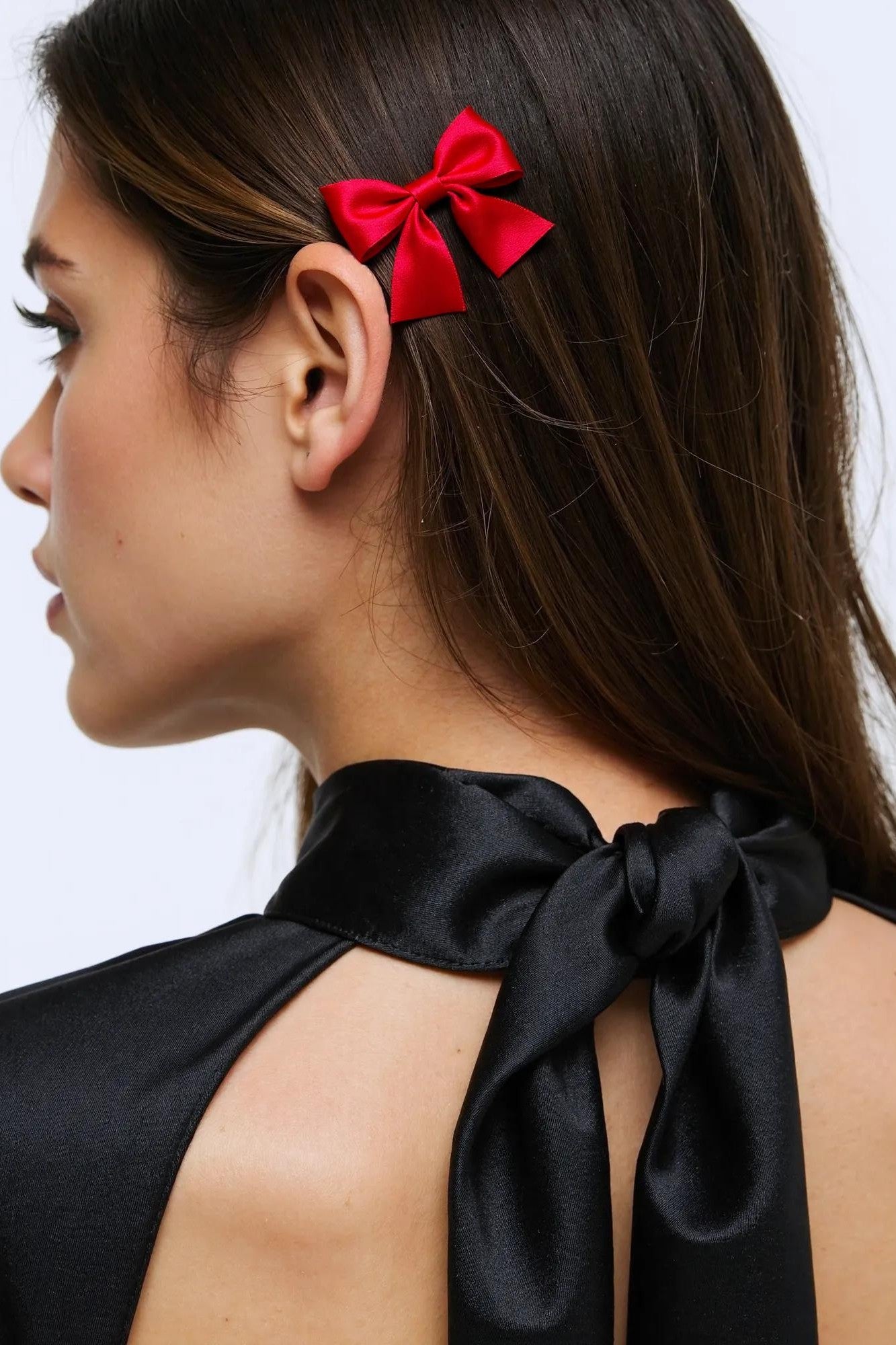 OMID, Kids Navy Red Bow Hair Clips – Set of 2, Premium Alligator Clips, Soft Fabric, Perfect for Girls, Toddlers, and Children