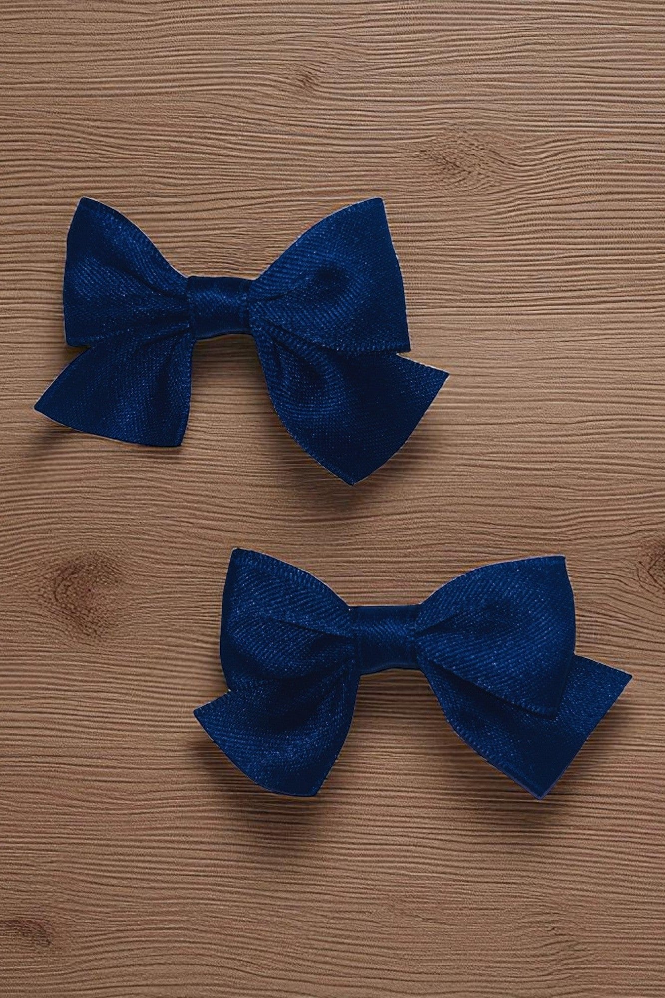 OMID, Kids Navy Blue Bow Hair Clips – Set of 2, Premium Alligator Clips, Soft Fabric, Perfect for Girls, Toddlers, and Children