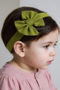 OMID, Kids Bow Knot Elastic Headband – Soft Stretchy Hairband for Baby Girls, Toddlers & Children (Green)
