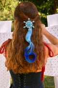 OMID, Icy Blue Snowflake Crystal Hair Extension Clip – Elegant Blue Gemstone Barrette for Kids, Women & Girls