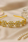 OMID, Elegant Gold Floral Designer Headband for Women – Bridal, Wedding, Party & Festive Wear