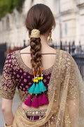 OMID, Traditional Parandi for Women and Girls – Punjabi Hair Accessory with Colorful Tassels, Handmade Yarn Braid Extension
