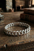 Stainless Steel Cuban Link Chain Bracelet for Men & Women – Heavy-Duty Silver-Tone Jewelry