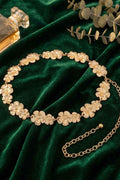 Luxury Gold Floral Motif Link Chain Belt