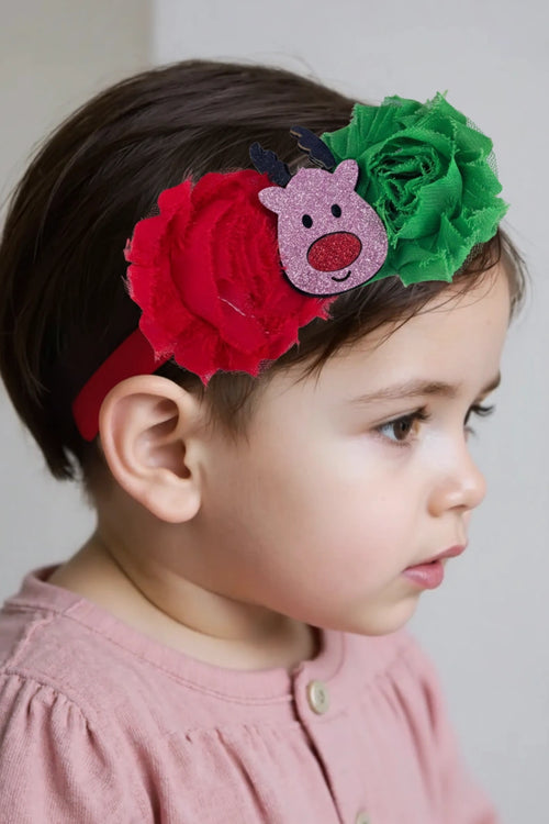Christmas Reindeer Flower Headband for Kids