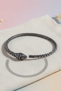 OMID, Antique Silver Snake Armlet for Girls & Women | Adjustable Serpent Arm Cuff Bangle | Vintage Oxidized Finish | Boho Tribal Jewelry