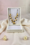 OMID, Elegant Gold-Plated Black Beads & Pearl Mangalsutra Necklace for Women, Traditional Indian Wedding Jewelry