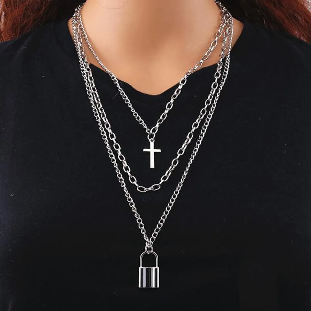 Three layer lock and cross style chain