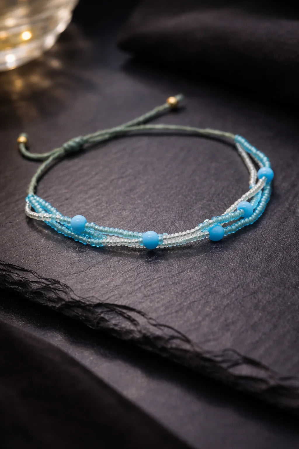 Sky Blue Beaded Necklace