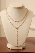 Elegant Gold-Tone Double Layered Heart Necklace