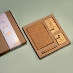 Sustainable Cork Diary Bamboo Mobile Stand & Pen - Festive Gifting by The Bamboo Bae