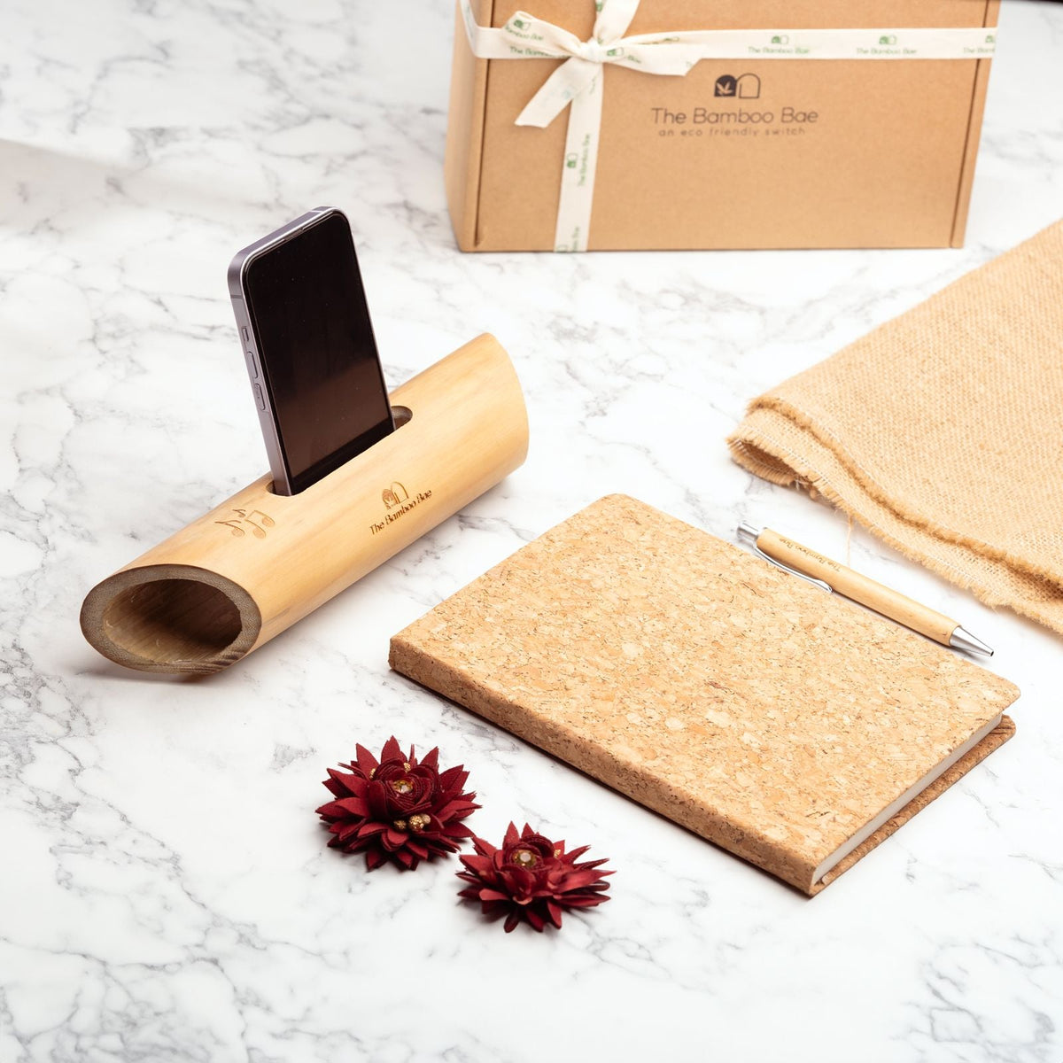 Nature's Melody and Sustainable Style | Mobile Stand with Diary & Pen - Festive Gifting by The Bambo Bae