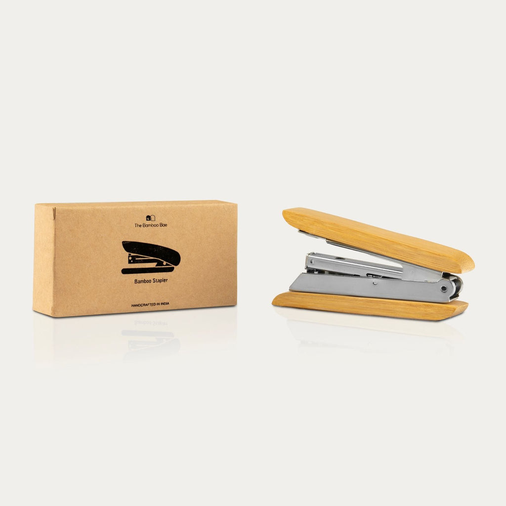 Bamboo Desk Essentials Festive Gifting Set by The Bamboo Bae | Phone Stand Stapler Cork Diary
