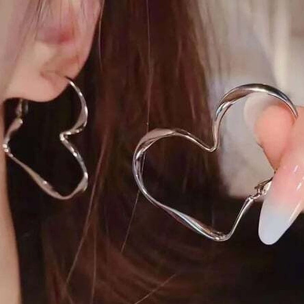 Big heart loop Earrings for women
