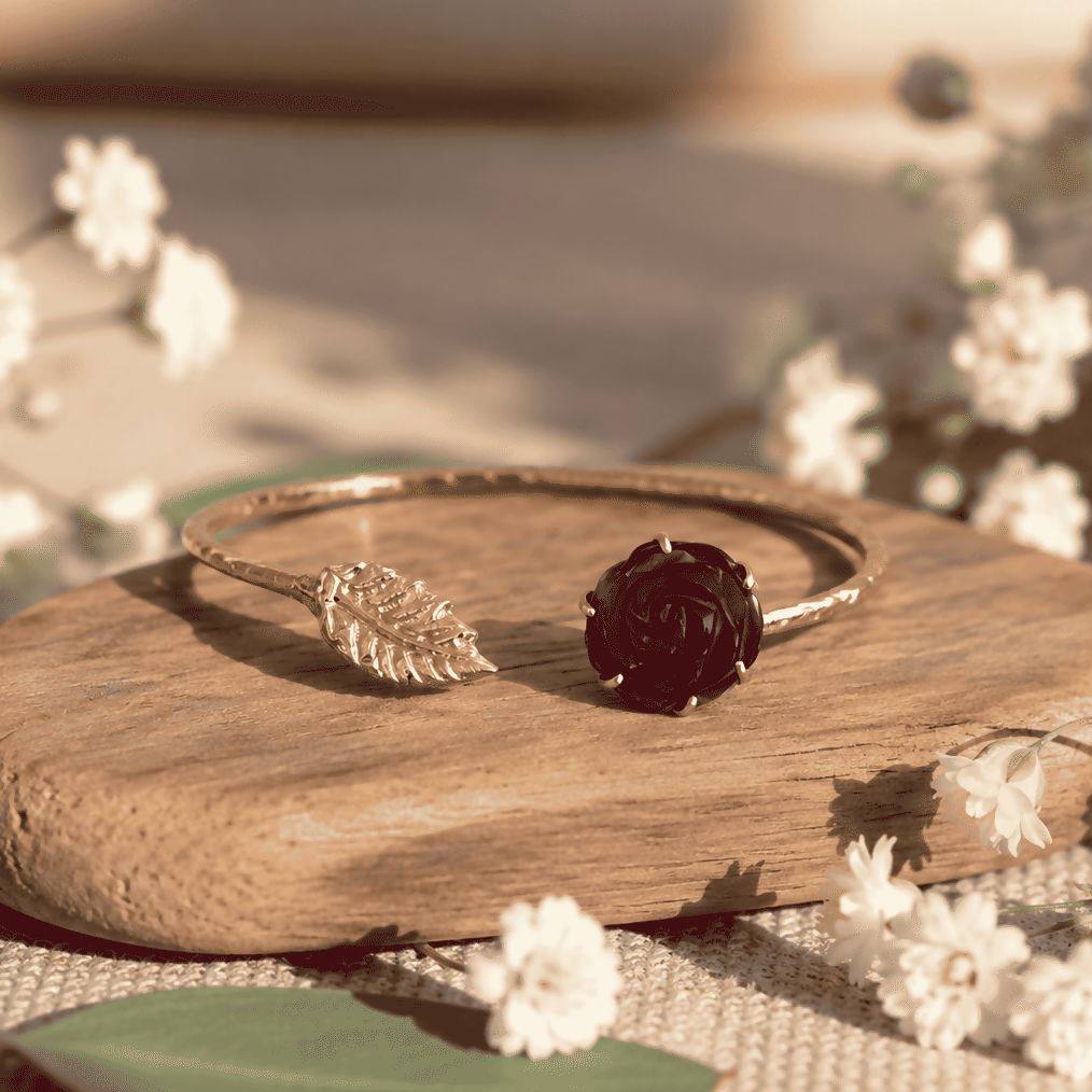 Red Rose Leaf Bracelet