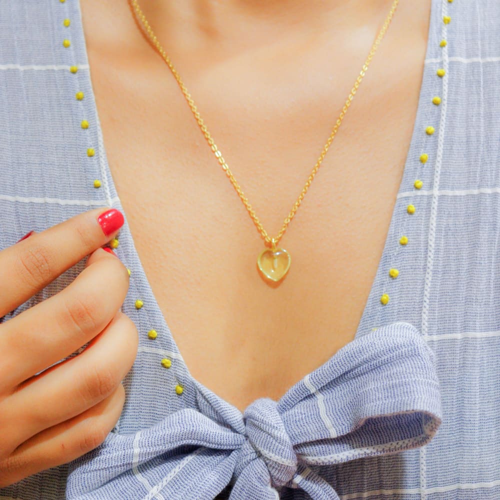 Citrin Stone Pendant with Chain