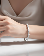 Women's Silver Tennis Bracelet