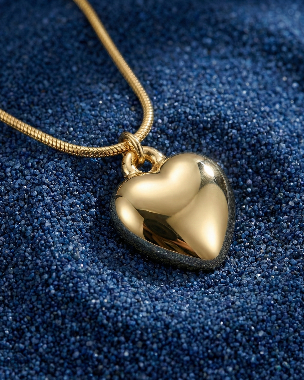 Puffed Heart Pendant Necklace