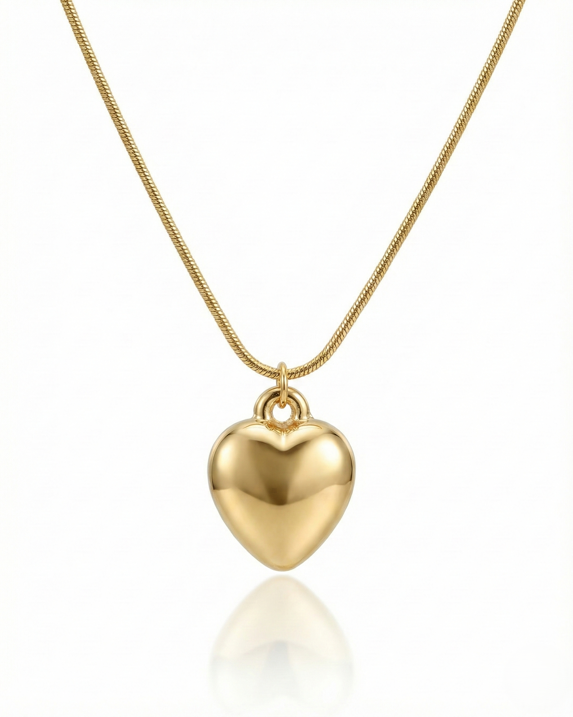 Puffed Heart Pendant Necklace