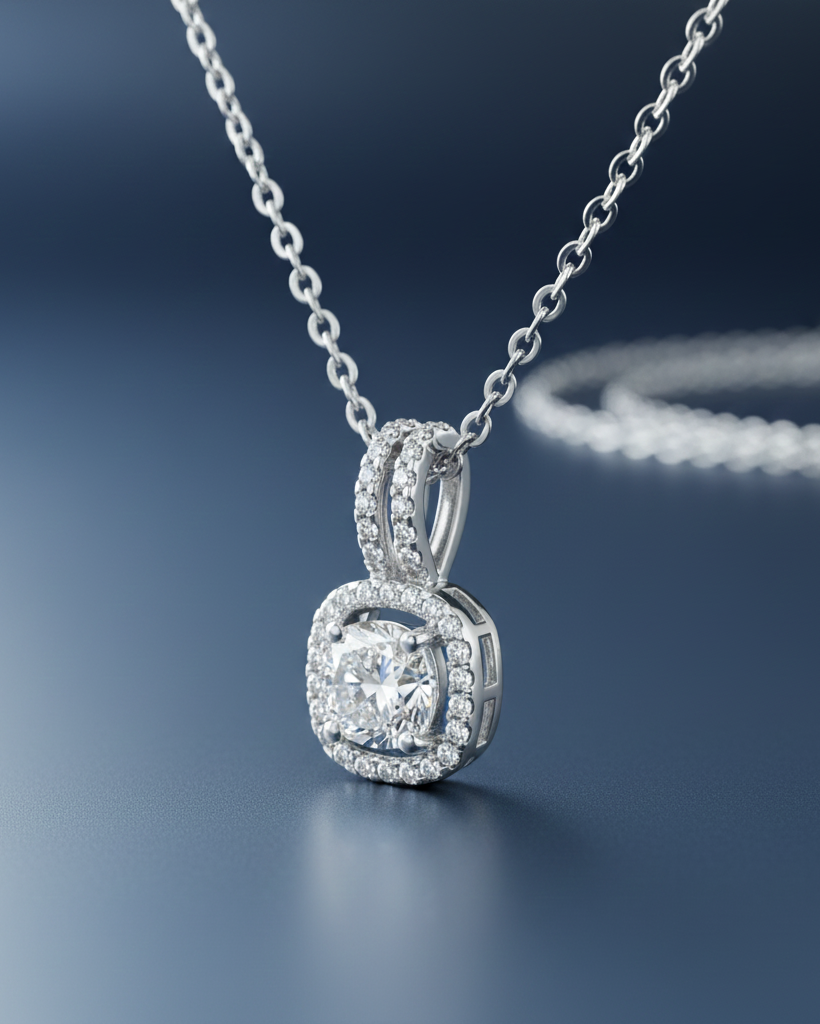 Square Halo Necklace