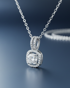 Square Halo Necklace