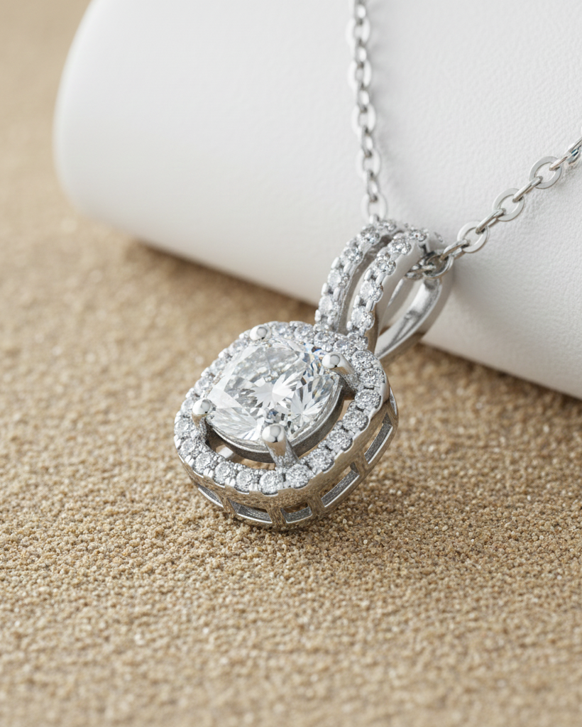 Square Halo Necklace