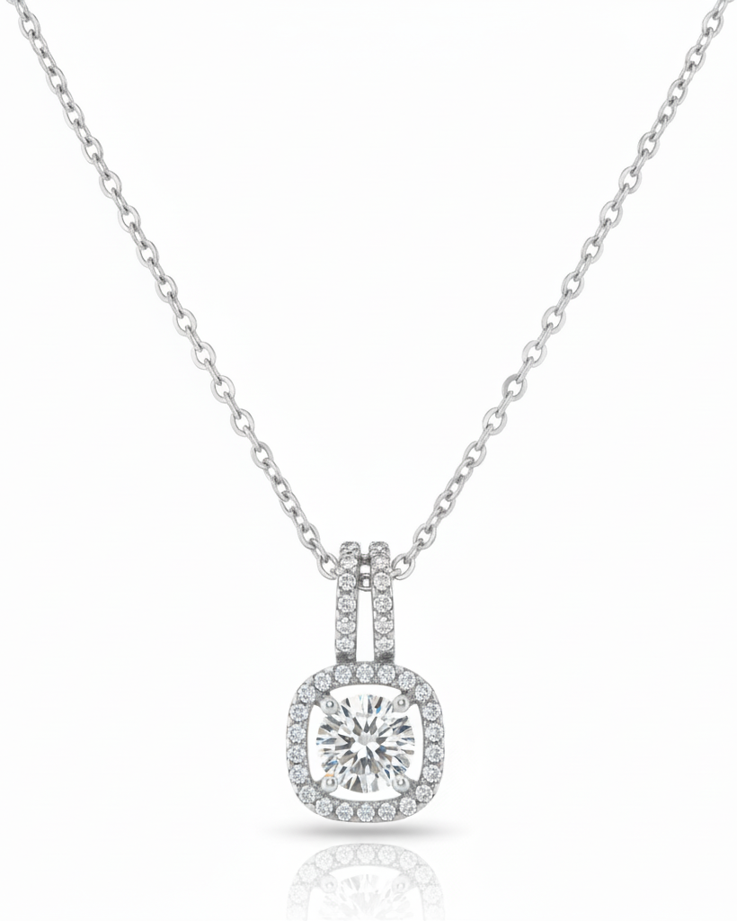 Square Halo Necklace