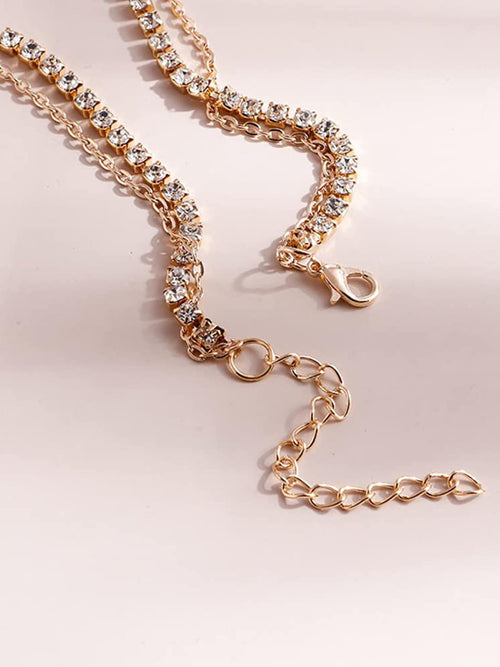 Classy double layer heart& butterfly  charming  necklace