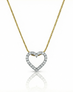 Two-Tone Pave Heart Necklace