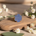 Aquamarine Flower Craved Ring