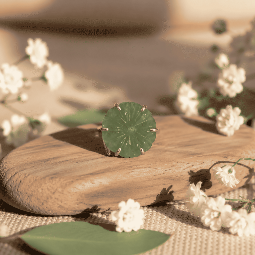 Green Strawberry Flower Ring