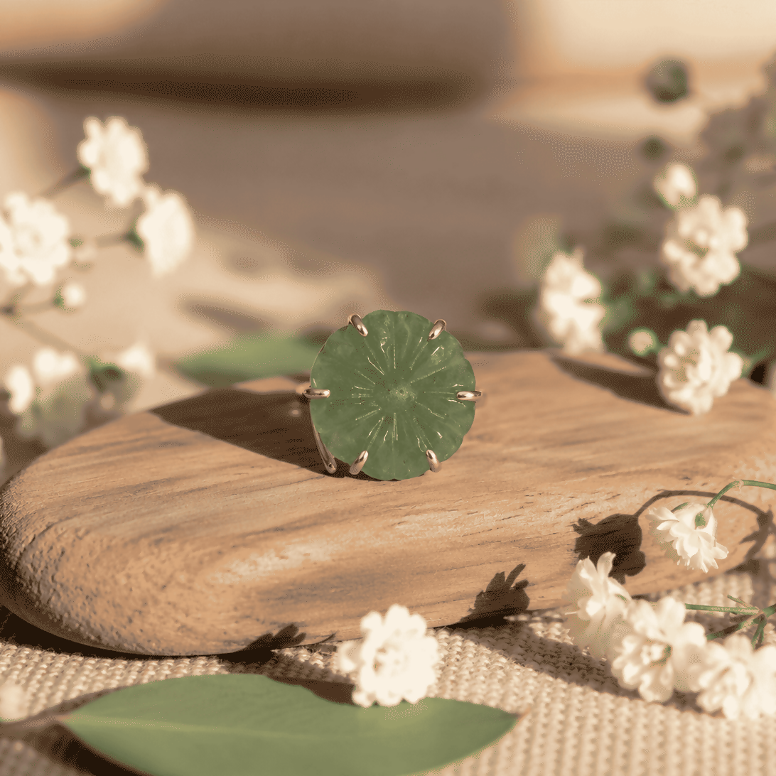 Green Strawberry Flower Ring