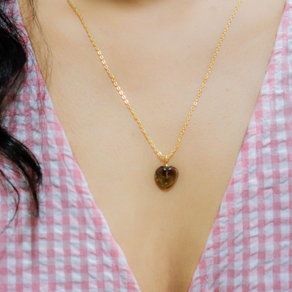 Hessonite Stone Pendant with Chain