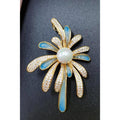 Enamel Brooch: Cubic Zirconia Pearl Lapel Pin