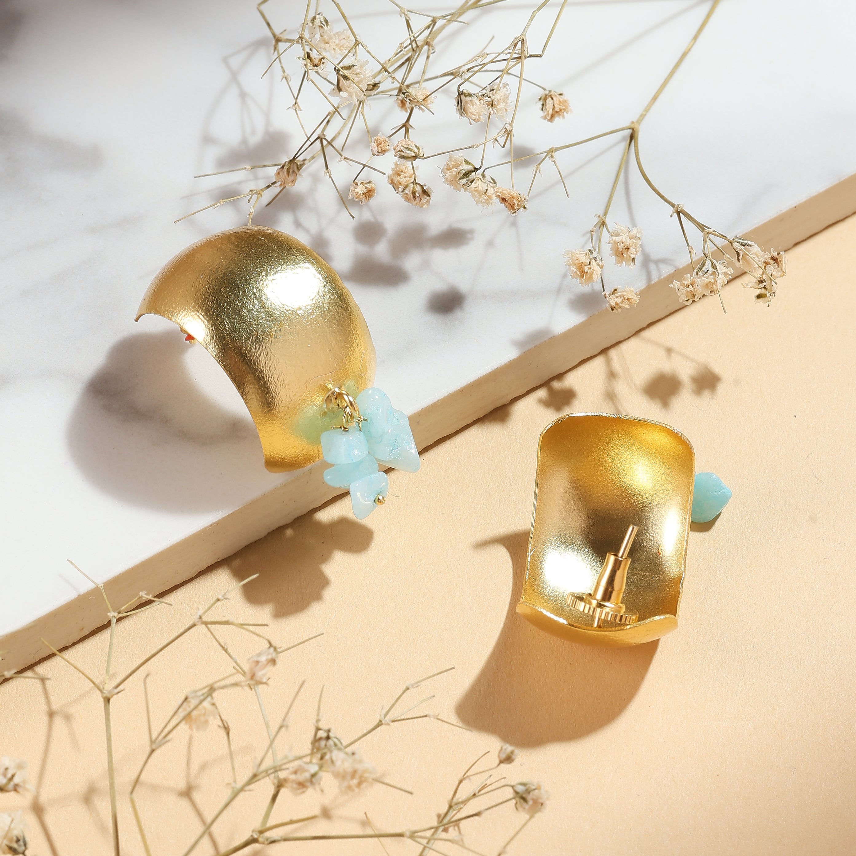 Aqua Drape Earrings