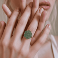 Green Strawberry Flower Ring