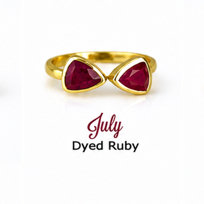 Gemstone Trillion Adjustable Ring