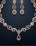 Rose Gold Geometric Oval Set
