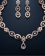 Rose Gold Geometric Oval Set