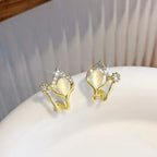 Water drop Ear Studs for WomenMaterial:- Alloy zinc + StonesColour:- Gold