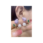 Flower pearl Ear studs