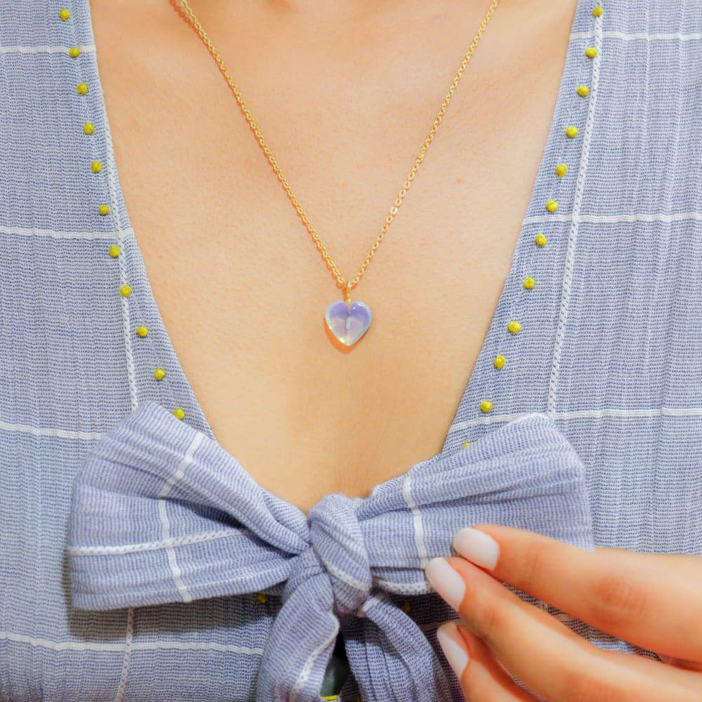 Opal Stone Pendant with Chain