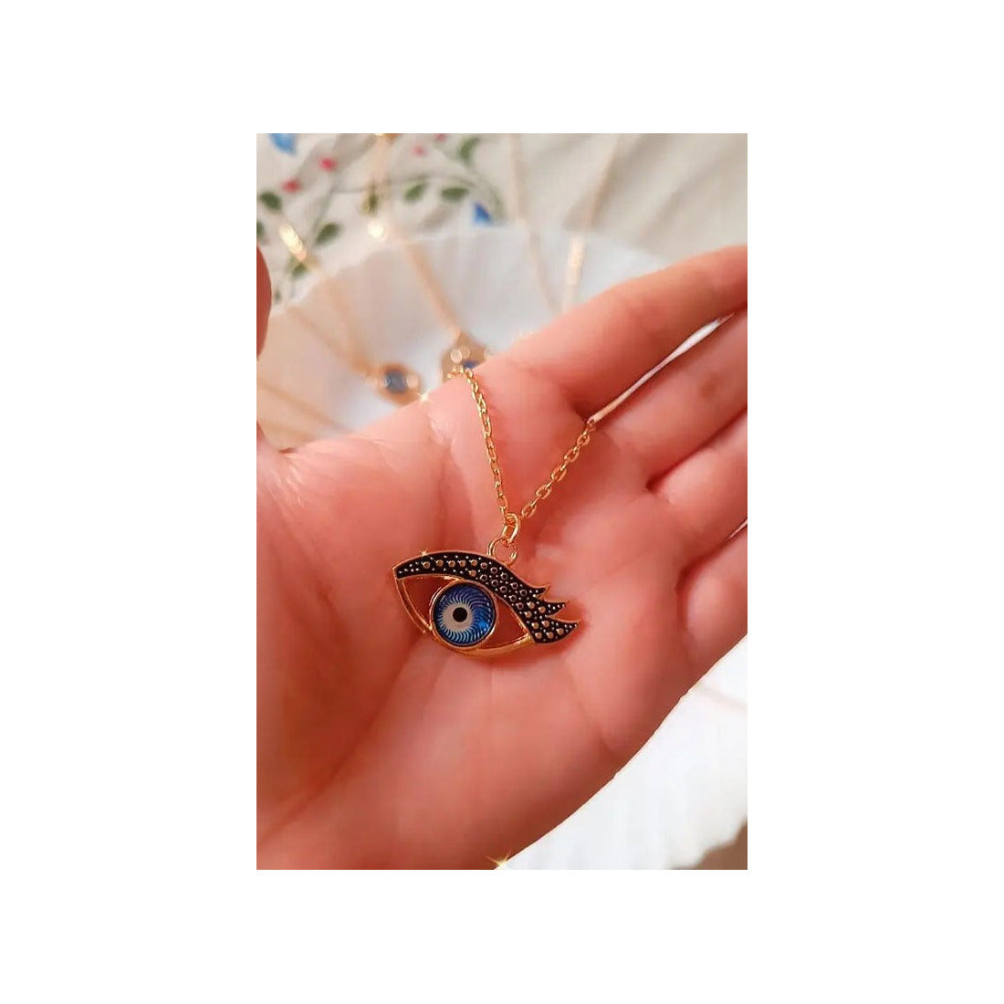 Evil eye neck chain